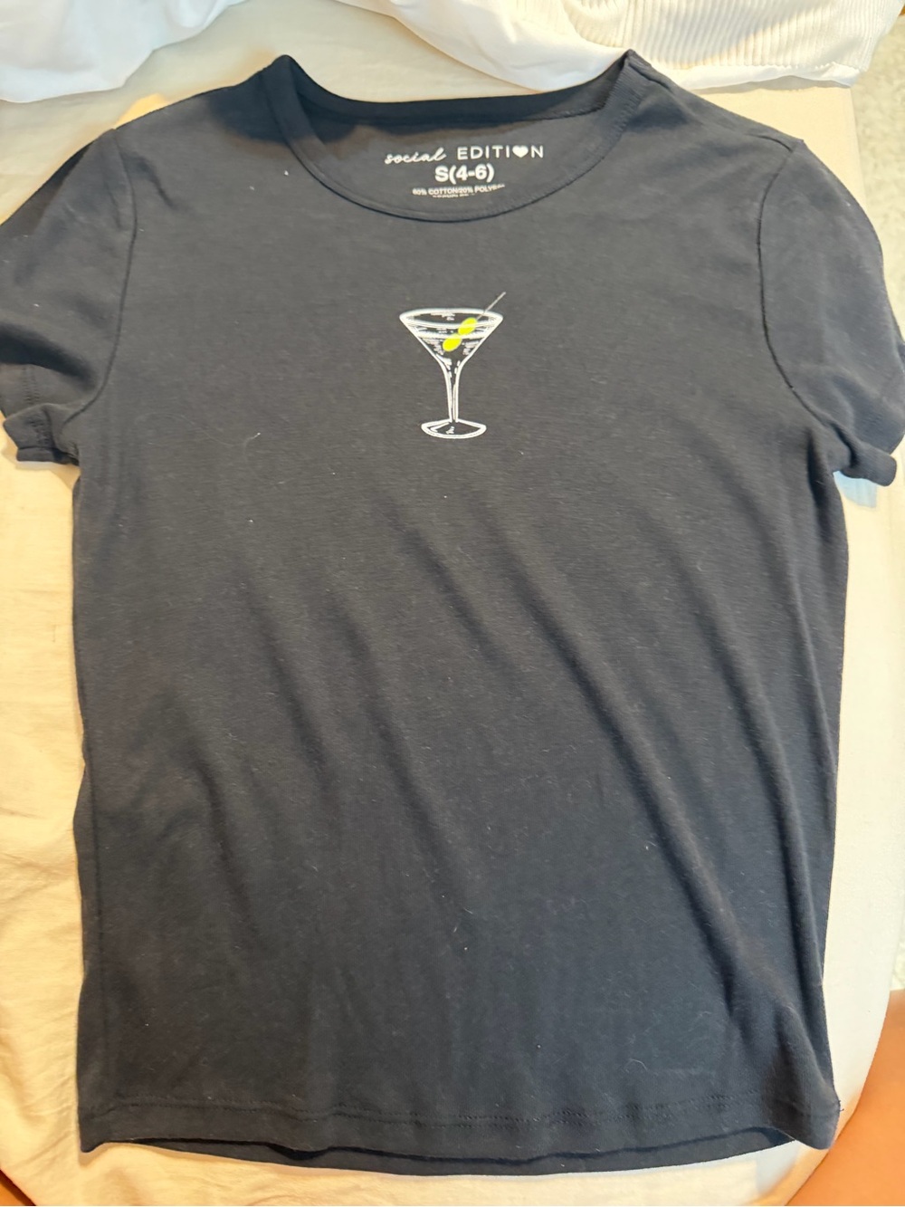Men's Black Martini Graphic Tee